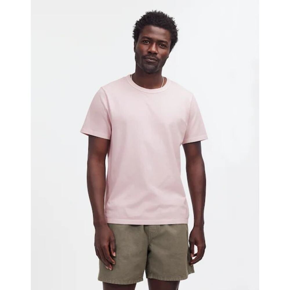 NWT Madewell Men's Garment-Dyed Allday Crewneck Tee T-Shirt Pale Pink Size S